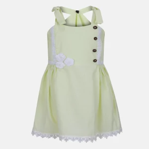 Green Embroidered Cotton Frock